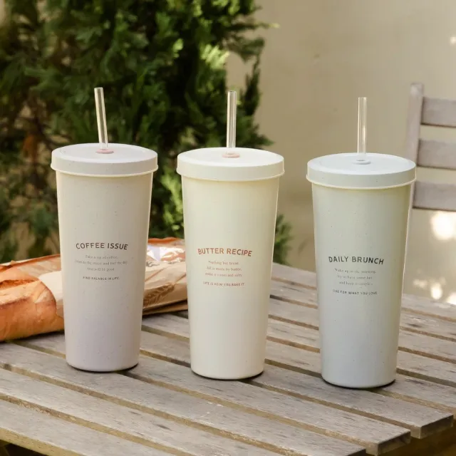 【Oolab 良杯製所】溫杉林保溫瓶950ml+小時光系列吸管杯710ml-2入組(大容量保溫杯+大容量吸管杯)