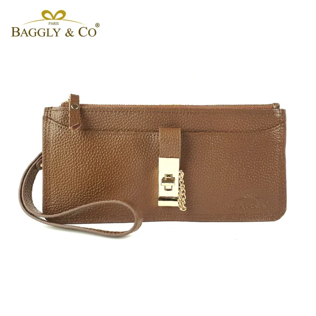 【BAGGLY&CO】雙11 轉釦拉鏈手拿長夾 信封扁夾