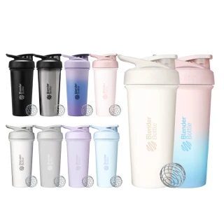 【Blender Bottle】2入〈Sleek不鏽鋼〉按壓式防漏搖搖杯25oz/740ml(BlenderBottle/Strada/運動水壺/冰霸杯)