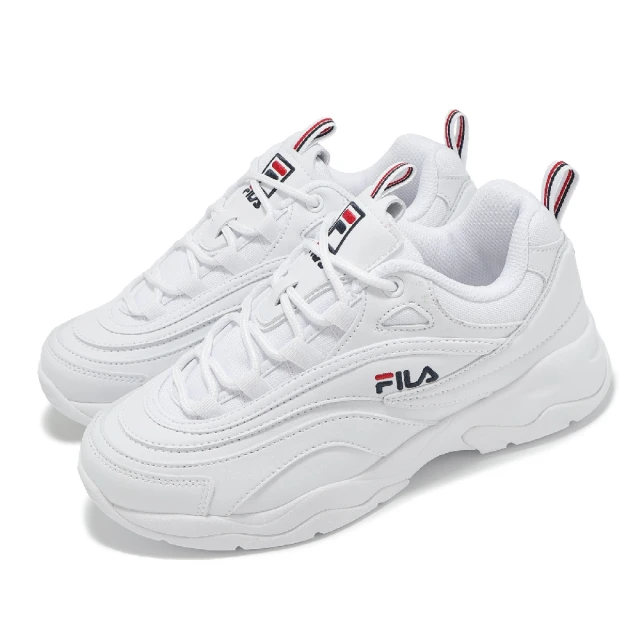 FILA 休閒鞋 Ray 男鞋 女鞋 白 低筒 厚底 增高 老爹鞋 小白鞋 斐樂(4C625Y100)