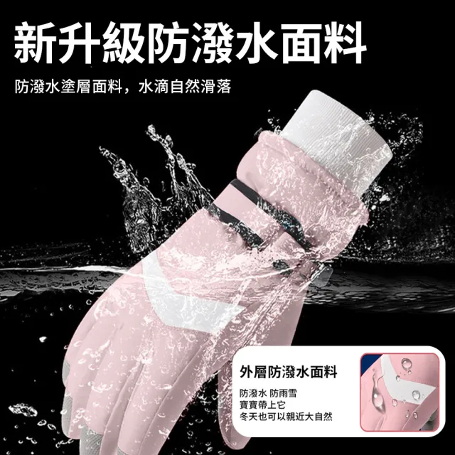 【TLYS-J】兒童保暖滑雪手套 防風防水手套 加絨兒童手套 騎行手套 五指觸屏玩耍手套