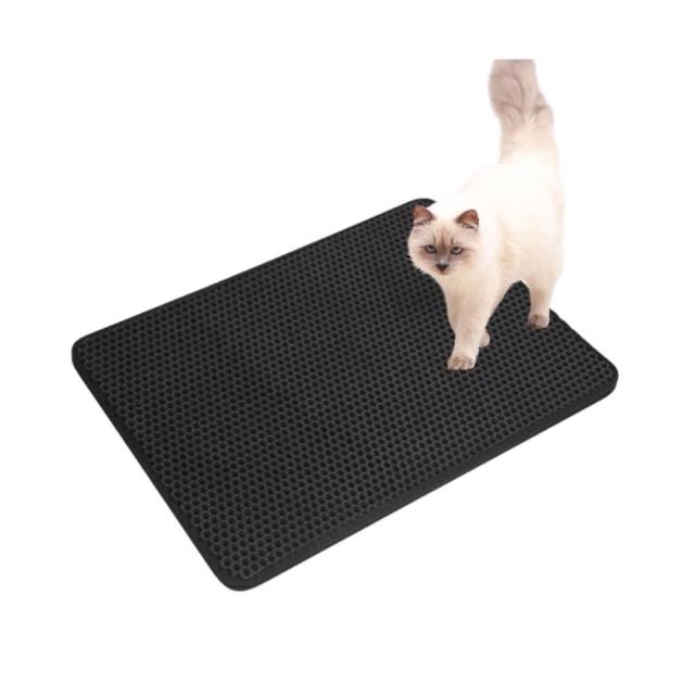 【Petvibe】可拆式雙層貓砂墊大號75*55cm(落砂墊/貓沙墊/落沙墊/漏砂墊/貓砂集中/貓地墊/防滑地墊/貓砂盆)