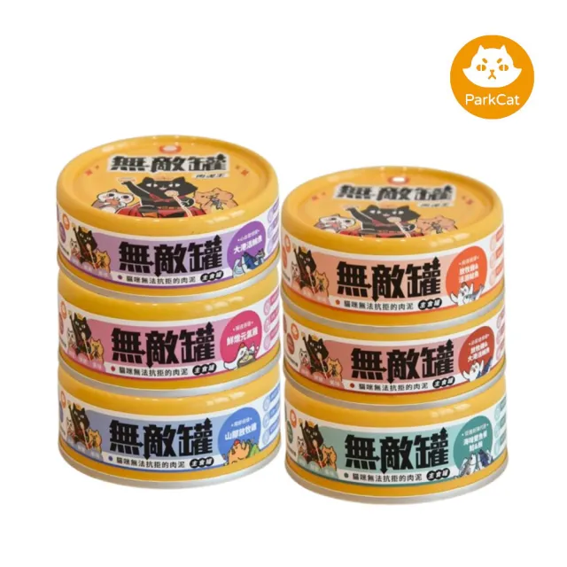 【parkcat 貓樂園】無敵罐肉泥王主食罐 80g*24罐組(貓罐/全齡貓)