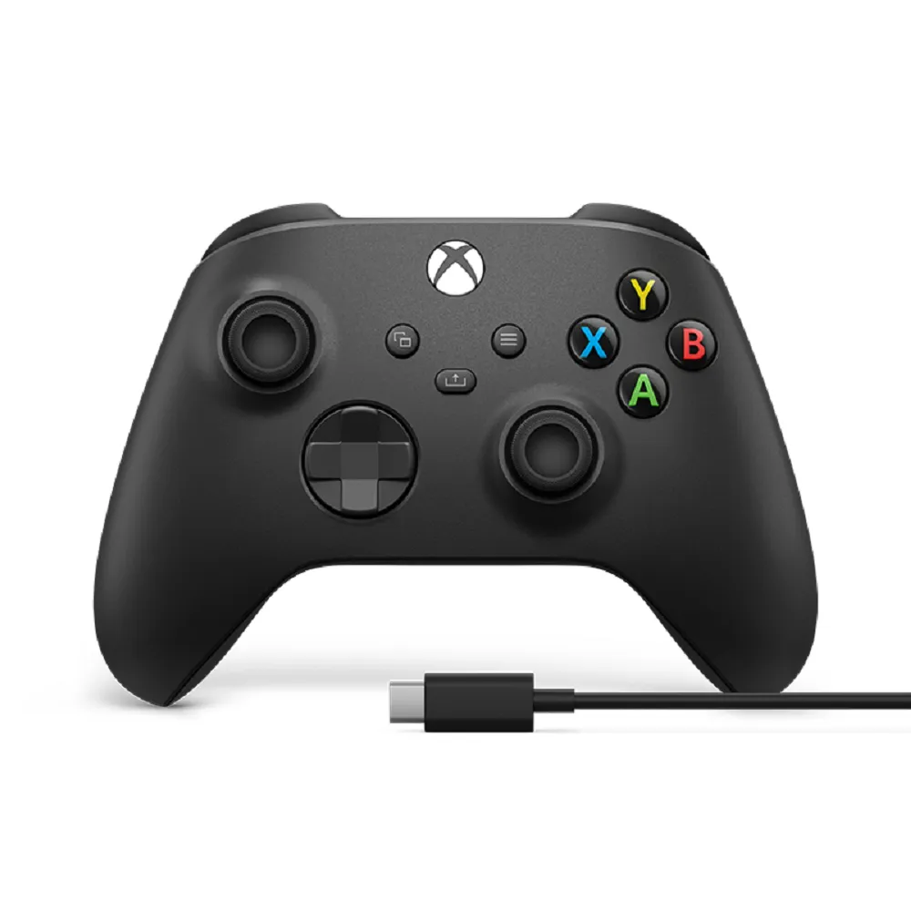【Microsoft 微軟】XBOX 原廠無線控制器+USB-C 纜線(磨砂黑NB活動用魔物獵人適用)