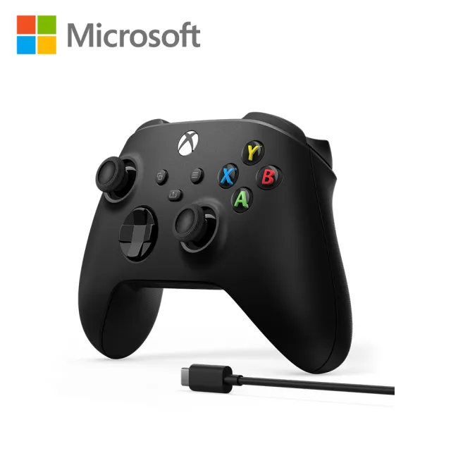 【Microsoft 微軟】XBOX 原廠無線控制器+USB-C 纜線(磨砂黑NB活動用魔物獵人適用)