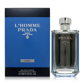 【PRADA 普拉達】Lhomme Leau 蔚藍紳士男性淡香水 EDT 100ml(平行輸入)