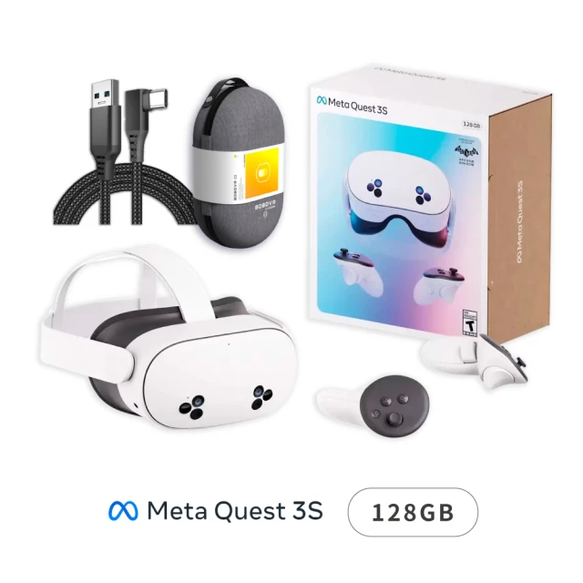 Meta Quest Quest 3S VR 128GB頭戴式裝置 混合實境+C2包+傳輸線