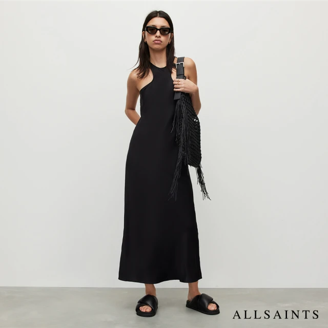 ALLSAINTS BETINA 露背中長版洋裝Black(修身版型)