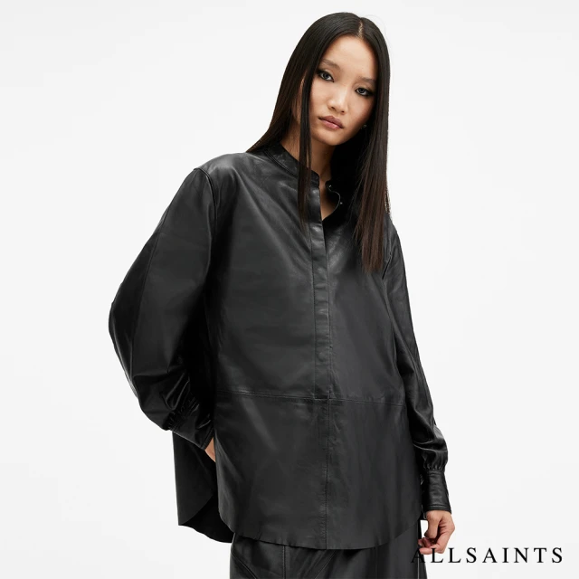 ALLSAINTS SARA 羊皮長版襯衫Black(常規版型)