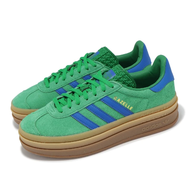 adidas 愛迪達 休閒鞋 Gazelle Bold W 女鞋 綠 藍 厚底 增高 拼接 復古 麂皮 愛迪達(IE1370)