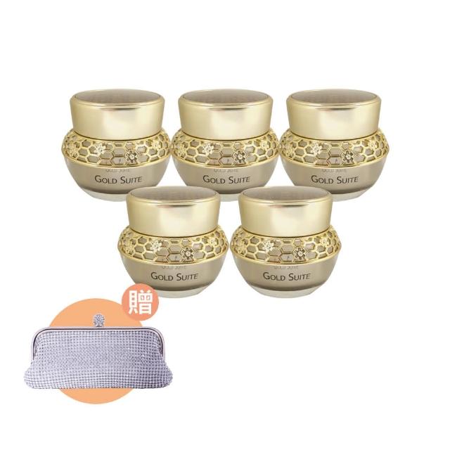 【GOLD SUITE】蜂膠彈潤奇蹟修護珍珠膏5入組(加贈 晶鑽閃耀手拿包x1)