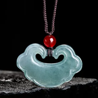 【KT DADA】翡翠藍水 如意項鍊 翡翠如意 天然A貨 翡翠項鍊 玉項鍊 翡翠吊墜 冰種玉石 掛件