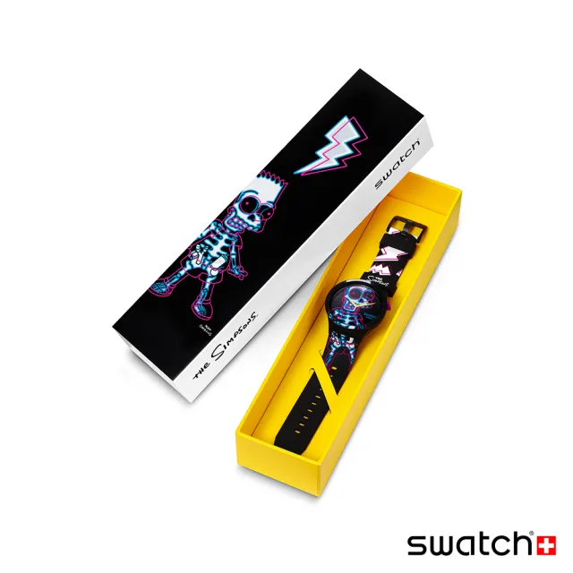 【SWATCH】BIG BOLD系列 手錶閃電壩子 辛普森家庭 男錶 女錶 手錶 瑞士錶 錶(47mm)