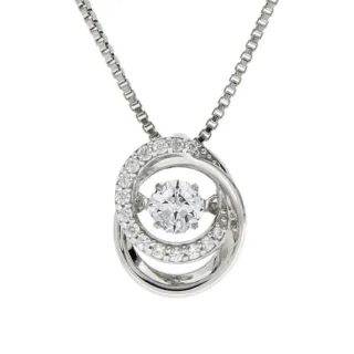 【Crossfor New York】日本原裝純銀懸浮閃動項鍊-Holy Night戀戀耶誕夜(提袋 禮盒 生日禮物 情人節送禮)