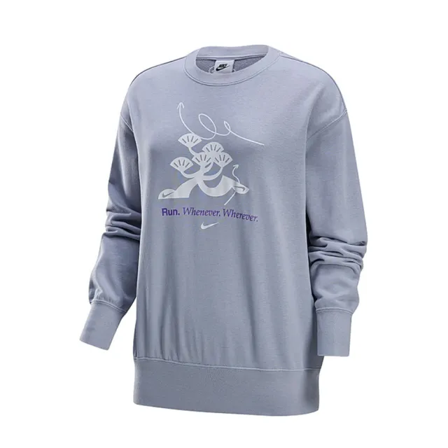 【NIKE 耐吉】長袖上衣 女款 運動 超寬鬆 AS W NSW PHNX FLC OS CREW GCEL 灰 HQ4737-012(2S3983)
