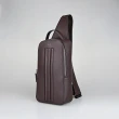 【BALLY】BALLY Mythos燙印字母LOGO十字紋再生牛皮拉鍊胸掛包(烏木)