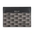 【BALLY】BALLY Pennant精緻燙銀LOGO牛皮三角旗圖案4卡開口式名片卡夾(男款/黑x多色)