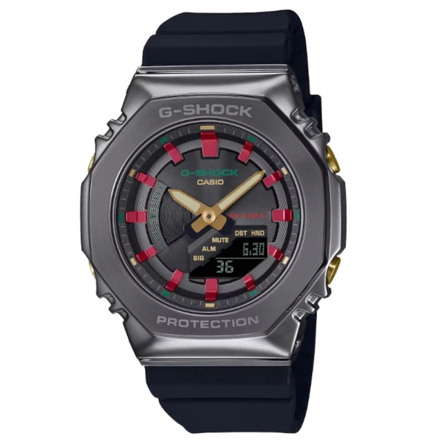 CASIO 卡西歐 G-SHOCK 聖誕節慶款 金屬錶殼 八角形錶殼 GM-S2100CH-1A_40.4mm