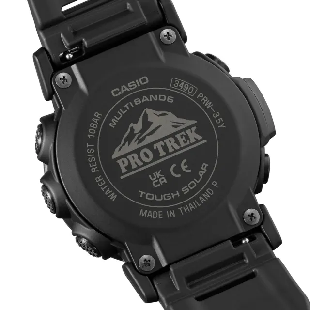 【CASIO 卡西歐】PRO TREK 電波 太陽能電力 三重感應器 戶外探險 PRW-35Y-1B_44.6mm