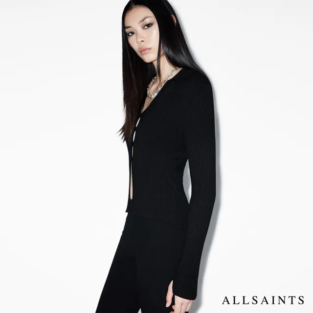 【ALLSAINTS】CRUZ 針織外套Black W105KB(貼身版型)