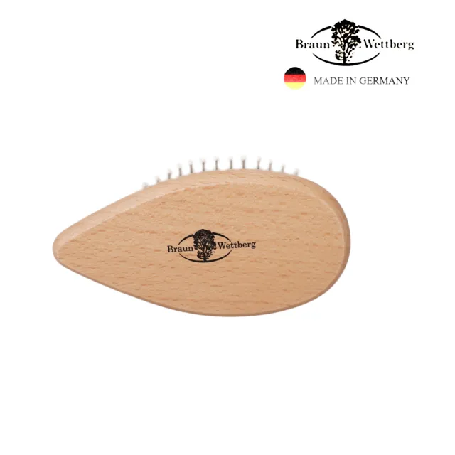【BRAUN WETTBURG 珀薇】德國製小刺蝟不銹鋼柔珠氣墊隨身柔順美髮梳(順髮按摩梳/梳頭造型美容/雙11)