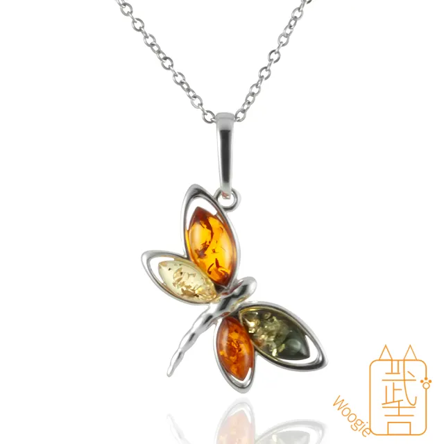 【Woogie武吉珠寶】琥珀蜜蠟設計師手作多寶花珀項鍊(多寶蜻蜓)