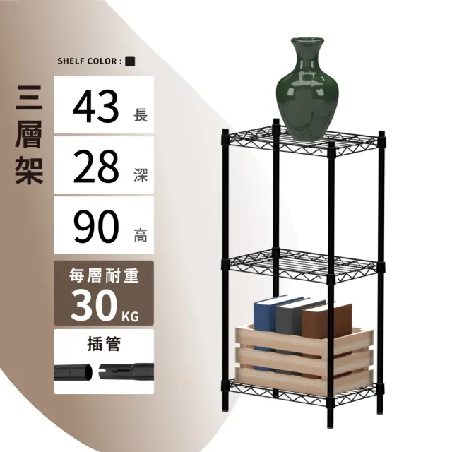 【KIWISH】鐵架MIT輕型43X28X90cm三層架(廚房收納架/廚房架/角落架/層架/置物架/鐵架)