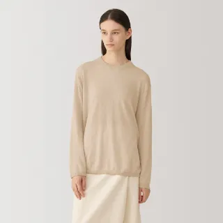 【MUJI 無印良品】女自然原色喀什米爾圓領針織衫(共2色)