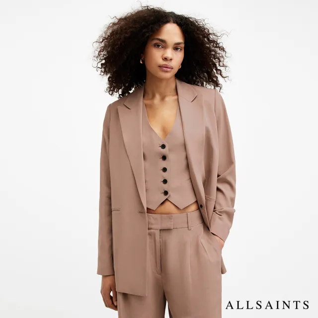 【ALLSAINTS】DERI 亞麻西裝外套Doe Brown WT521Z(舒適版型)