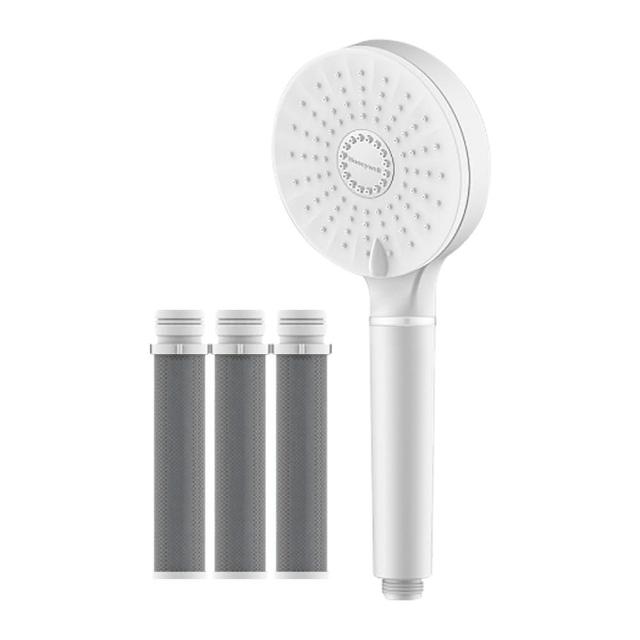 【Honeywell】2段式增壓蓮蓬頭-極淨白 HHS-P201W(加贈ACF活性碳濾芯3入組)