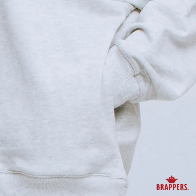 【BRAPPERS】女款 半拉鍊翻領長袖T(花灰)