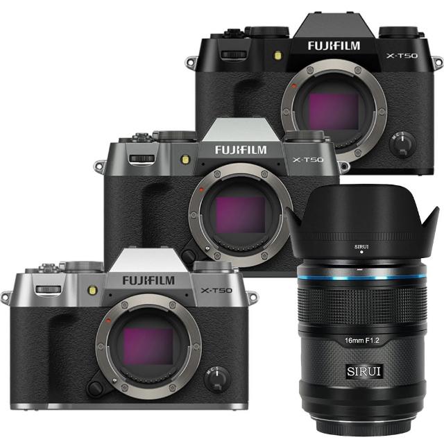 【FUJIFILM 富士】X-T50 單機身 + SIRUI Sniper 16mm F1.2 APSC 鏡頭 --公司貨