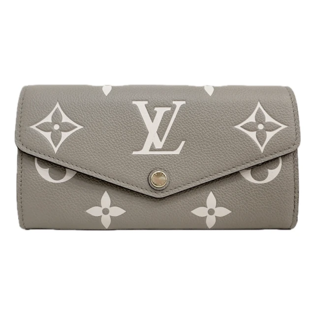 Louis Vuitton 路易威登 M81049 經典Sarah系列雙色Monogram Empreinte壓紋信封式長夾(米色)