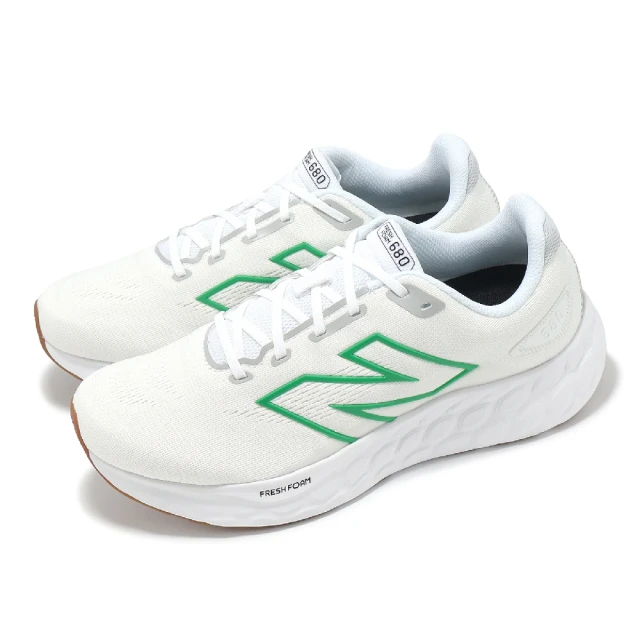 NEW BALANCE 慢跑鞋 Fresh Foam 680 V8 2E 男鞋 寬楦 白 綠 緩衝 運動鞋 NB(M680CW8-2E)