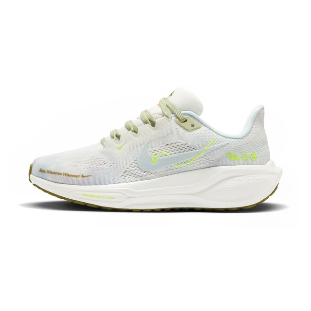 NIKE 耐吉 Air Zoom Pegasus 41 女鞋 白螢光綠色 氣墊 緩震 透氣 小飛馬 慢跑鞋 HQ3465-143