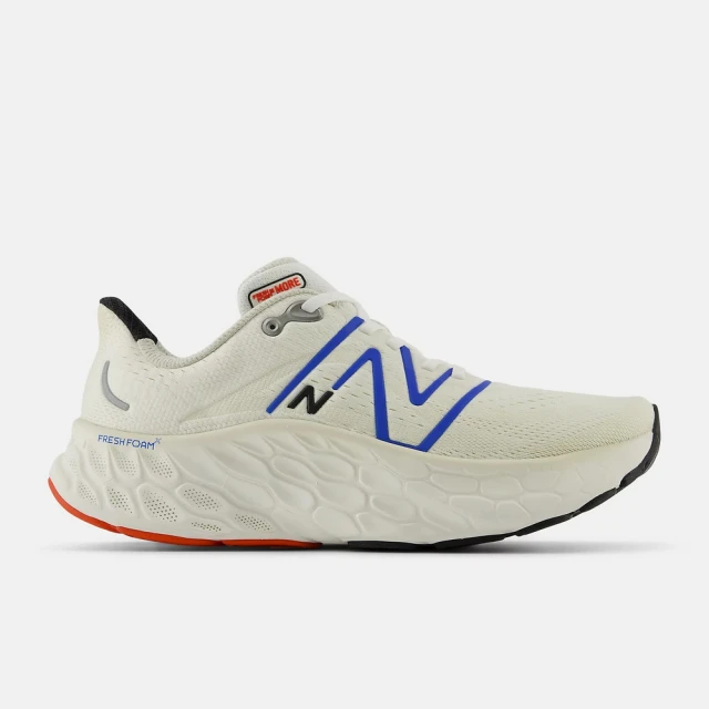 NEW BALANCE Fresh Foam X More V4 男鞋 運動鞋 慢跑鞋 白 藍 2E楦 寬楦 NB 雙11(MMORCE4)