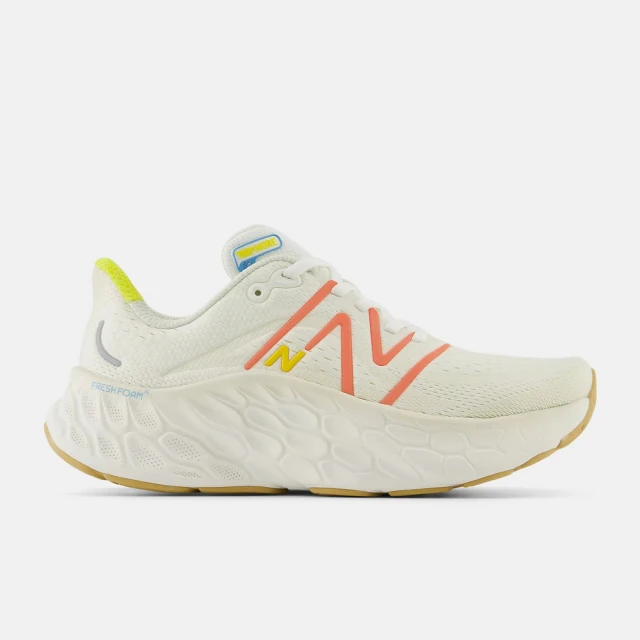 NEW BALANCE Fresh Foam X More V4 女鞋 運動鞋 慢跑鞋 米白 橘 D楦 NB 雙11(WMORCF4)