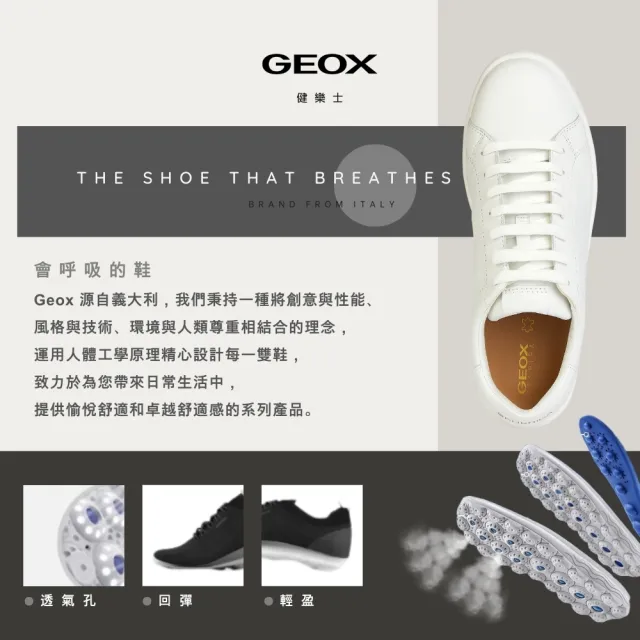 【GEOX】男鞋 休閒鞋 黑  RESPIRA™輕量透氣防潑水皮鞋