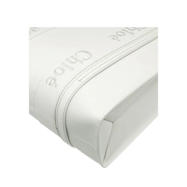 【Chloe’ 蔻依】CHC22WS383I60101 經典WOODY系列牛皮手提斜背中號托特包(福利品-白色)