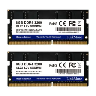 【LinkMore】DDR4 3200 16GB(8GBx2筆記型記憶體 2入組/NB專用)