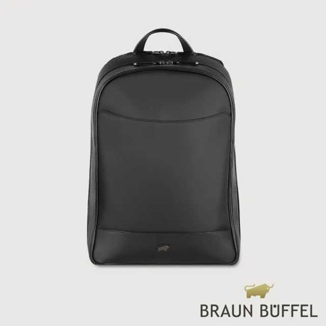 【BRAUN BUFFEL 德國小金牛】湯姆 後背包-黑色(BF542-72-BK) 男包送禮推薦