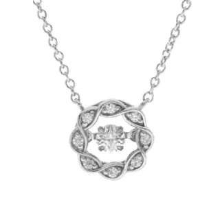 【Crossfor New York】日本原裝純銀懸浮閃動項鍊 -morning日初(提袋 禮盒 生日禮物 情人節送禮)