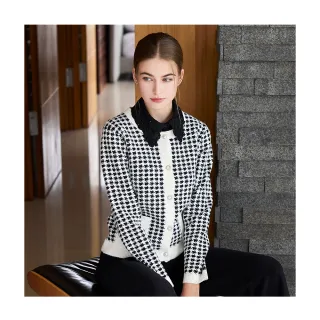 【en-suey 銀穗】千鳥紋針織外套-女