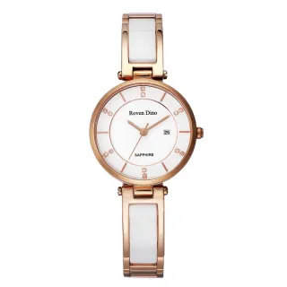 【Roven Dino 羅梵迪諾】閃動晶鑽時尚腕錶-玫瑰金X白(RD6110RG-358)
