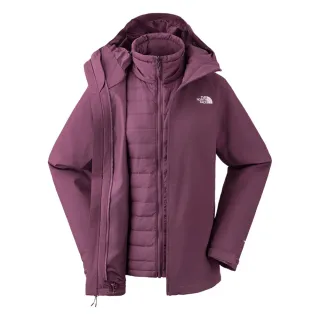 【The North Face 官方旗艦】北面女款紫色DryVent防水透氣鋪棉內裡三合一外套｜5B1X1NI