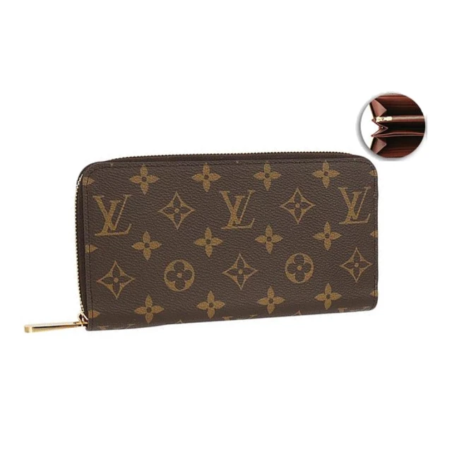 Louis Vuitton 路易威登 M42616 經典Monogram花紋ㄇ字拉鍊長夾(棕色)