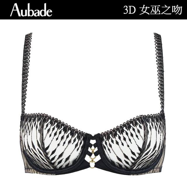 Aubade 女巫之吻刺繡無襯蕾絲內衣 性感內衣 法國進口 女內衣(3D-黑)