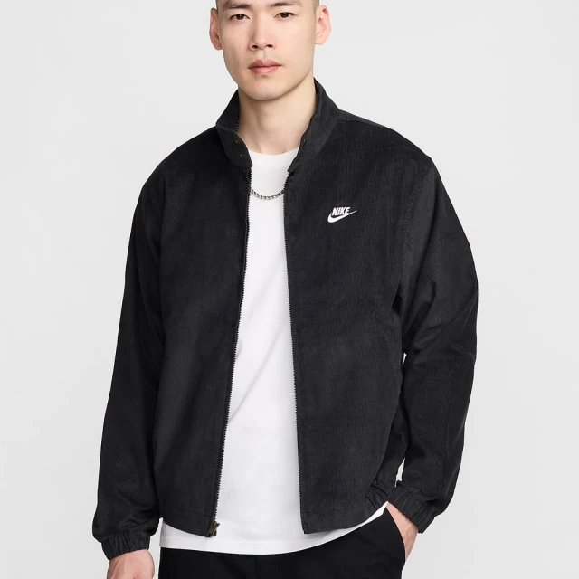 NIKE 耐吉 立領外套 休閒 燈芯絨 復古 男 AS M NK CLUB HARRINGTON CRDRY 黑(FZ0632010)