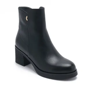 【Pineapple Outfitter】BELENUS 個性V字靴口粗跟短靴(黑色)