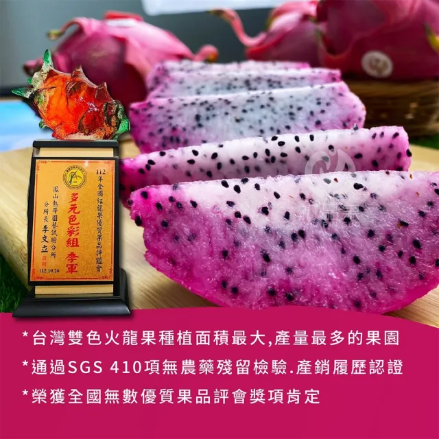 【初品果】南投夢幻雙色火龍果6斤5-7顆x1盒(雙色冰淇淋_季節限定_鮮採直送)